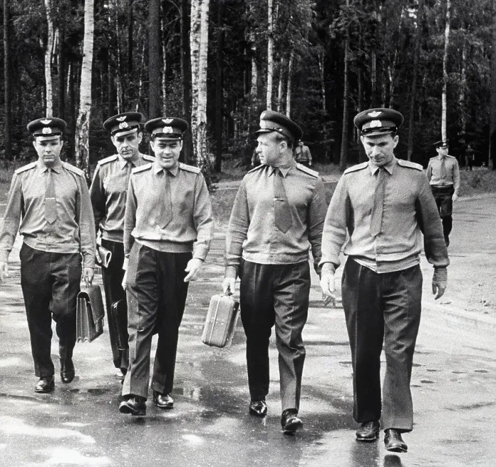 Framed Print : Russian Cosmonauts Walking Together Framed Print : Russian Cosmonauts Walking Together