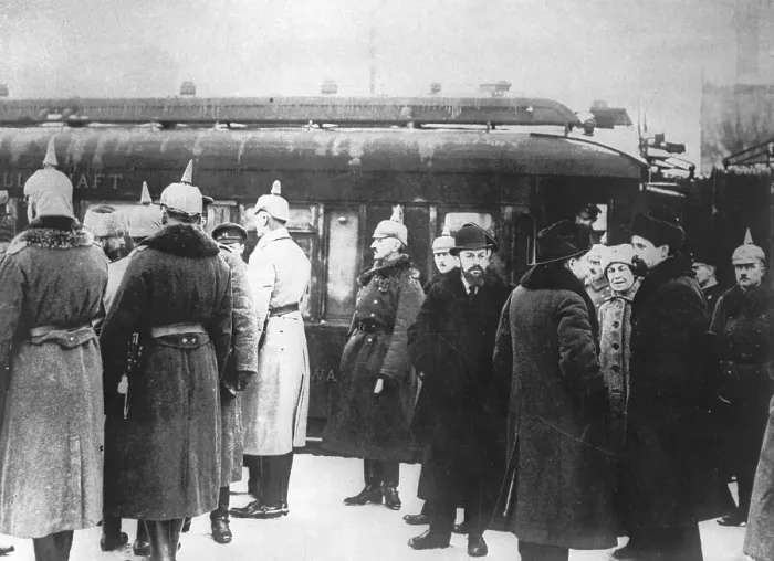 Framed Print : Russian Delegation Greeted by Germans Framed Print : Russian Delegation Greeted by Germans