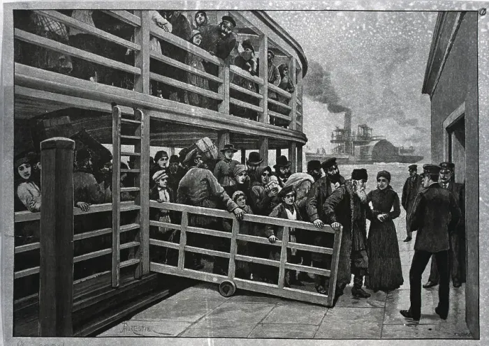 Framed Print : Russian Emigrants Landing In New York Framed Print : Russian Emigrants Landing In New York