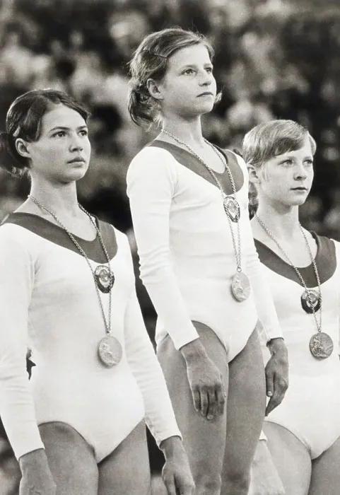 Framed Print : Russian Gymnasts Wearing Medals Framed Print : Russian Gymnasts Wearing Medals