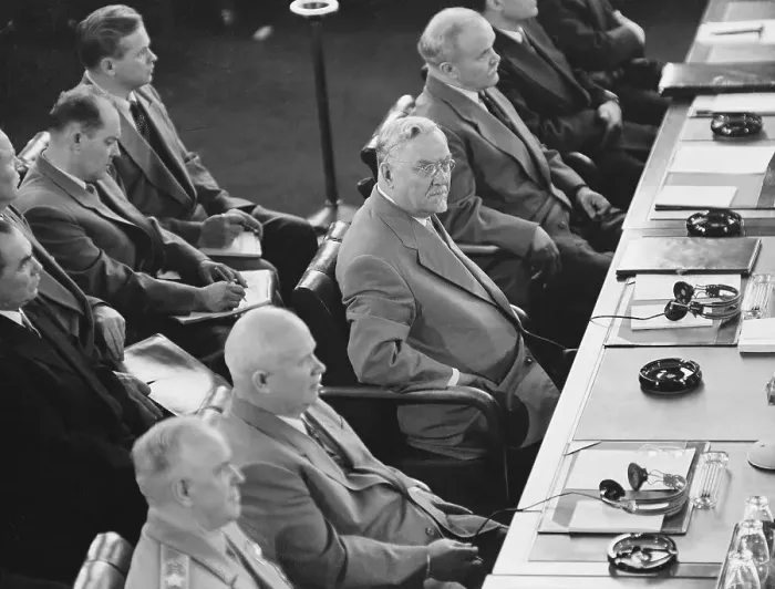 Framed Print : Russian Representatives at Geneva Conference, 1955 Framed Print : Russian Representatives at Geneva Conference, 1955