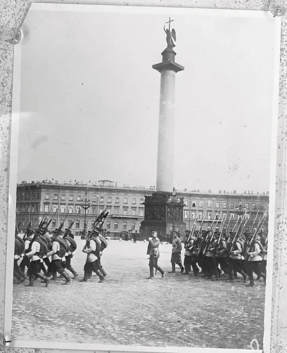 Framed Print : Russian Troops Marching by Government Palace Framed Print : Russian Troops Marching by Government Palace