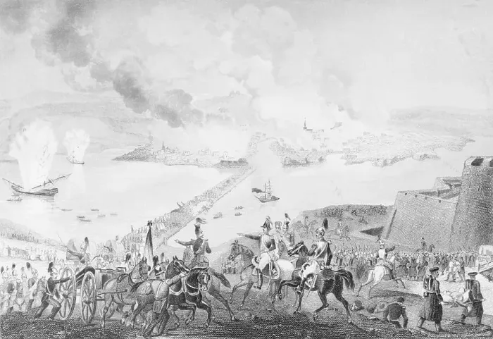 Framed Print : Russians Pulling Back in Battle