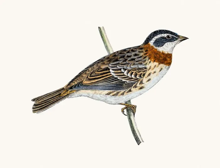 Framed Print : Rustic Bunting bird Framed Print : Rustic Bunting bird
