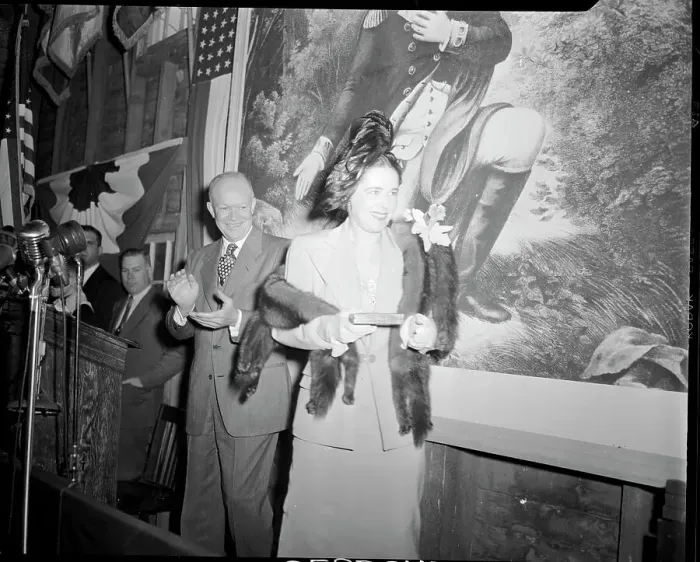 Framed Print : Ruth Alexander Receives Award From Dwight Eisenhower