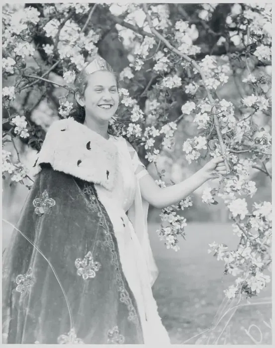 Framed Print : Ruth Freihofer Posing Under Apple Blossoms Framed Print : Ruth Freihofer Posing Under Apple Blossoms