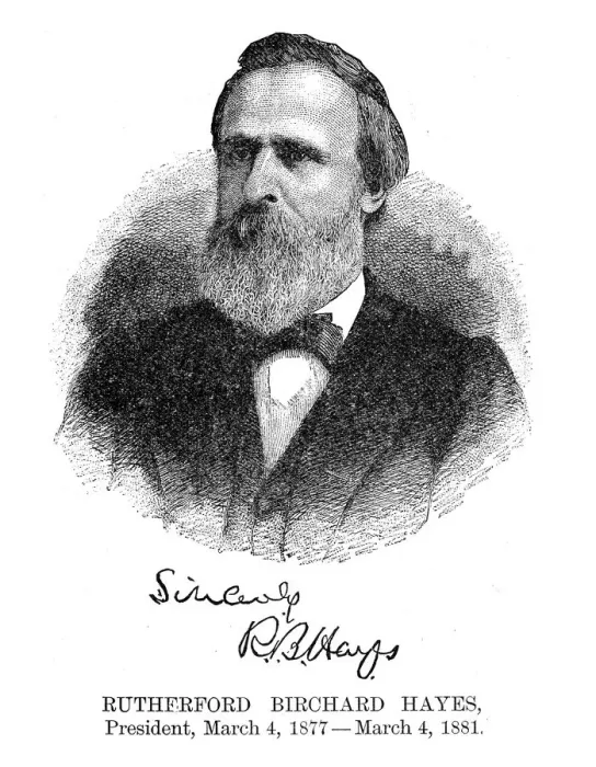 Framed Print : Rutherford B Hayes - USA President engraving with his signature 1888 Framed Print : Rutherford B Hayes - USA President engraving with his signature 1888