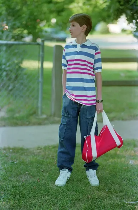 Framed Print : Ryan White Waiting For School Bus