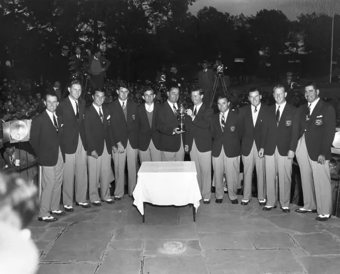 Framed Print : Ryder Cup Being Presented to American Team Framed Print : Ryder Cup Being Presented to American Team