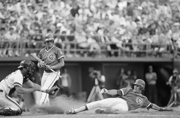 Framed Print : Ryne Sandberg Stealing Home