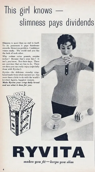 Framed Print : Ryvita. 1956: Advertisement for Ryvita with the caption This girl knows Framed Print : Ryvita. 1956: Advertisement for Ryvita with the caption This girl knows