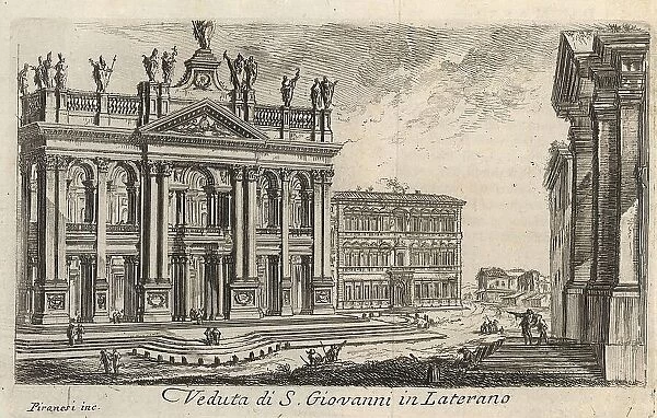 S. Giovanni in Laterano, 1767, Rome, Italy, digital reproduction of an 18th century original, original date unknown