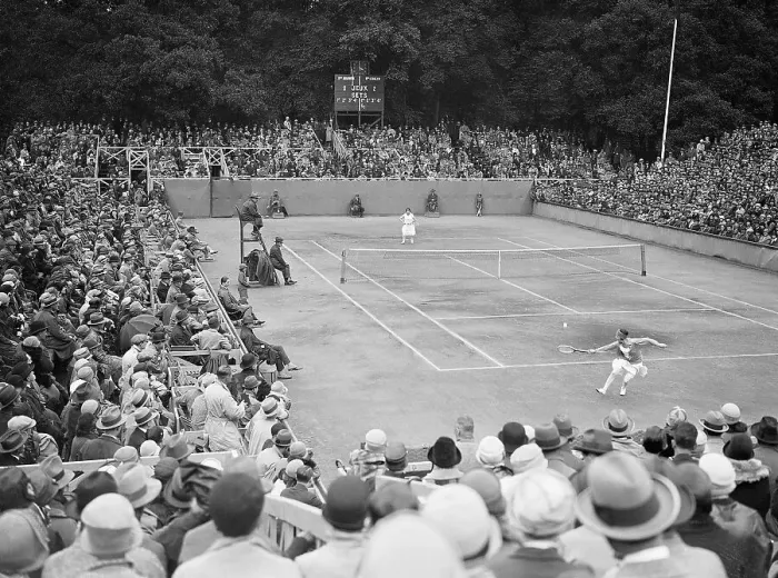 Framed Print : S. Lenglen And M.K. Browne In France Framed Print : S. Lenglen And M.K. Browne In France