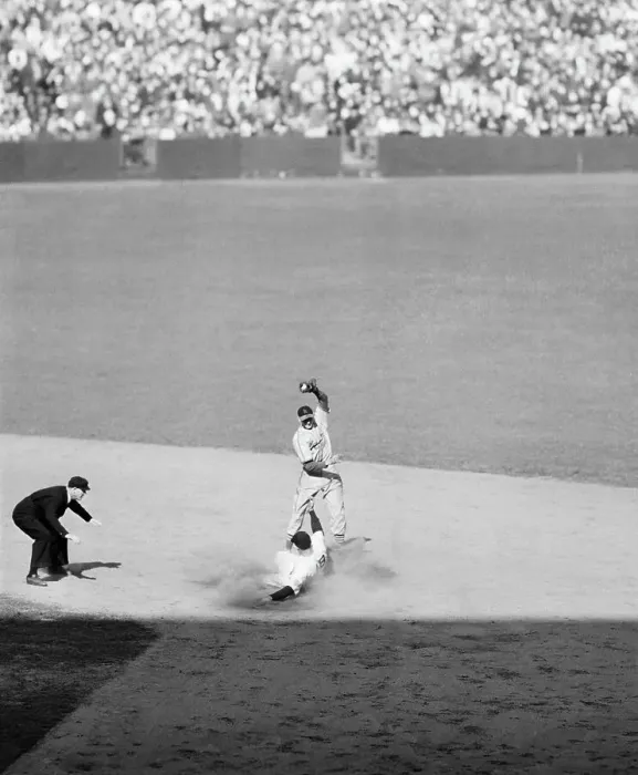 Framed Print : S. Musial Slides Into 2Nd Base At Game Framed Print : S. Musial Slides Into 2Nd Base At Game