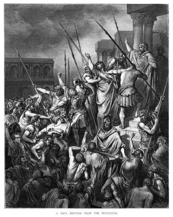 Framed Print : S. Paul rescued from the multitude 1870 Framed Print : S. Paul rescued from the multitude 1870