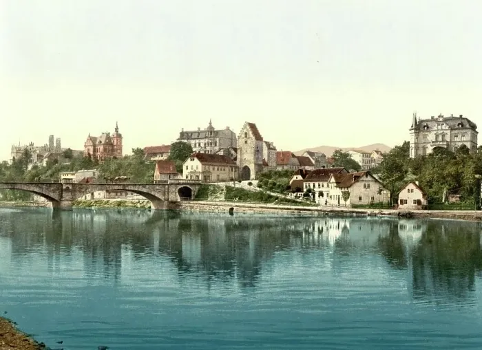 Framed Print : Saalfeld, Thuringia, Germany, Historic, digitally restored reproduction of a photochrome print from the 1890s Framed Print : Saalfeld, Thuringia, Germany, Historic, digitally restored reproduction of a photochrome print from the 1890s