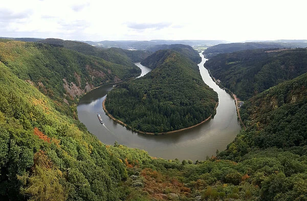 Saarschleife river bend in Saarland, Germany