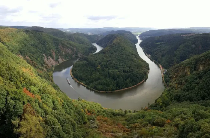 Framed Print : Saarschleife river bend in Saarland, Germany
