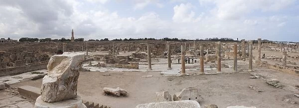 Sabratha. Panoramic of the the forum