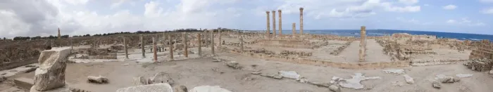Framed Print : Sabratha. Panoramic of the the forum Framed Print : Sabratha. Panoramic of the the forum