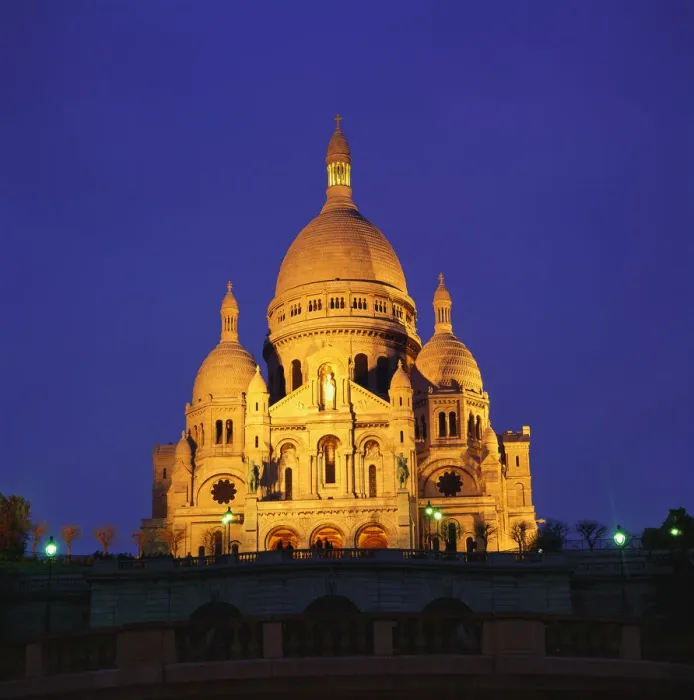 Framed Print : Sacre Coeur Basilica at Night, Paris, France Framed Print : Sacre Coeur Basilica at Night, Paris, France