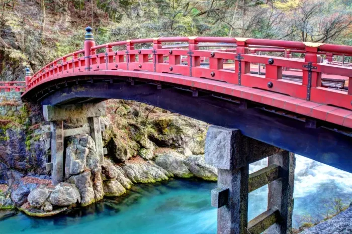 Framed Print : Sacred Shinkyo Red Bridge in Nikko, Japan