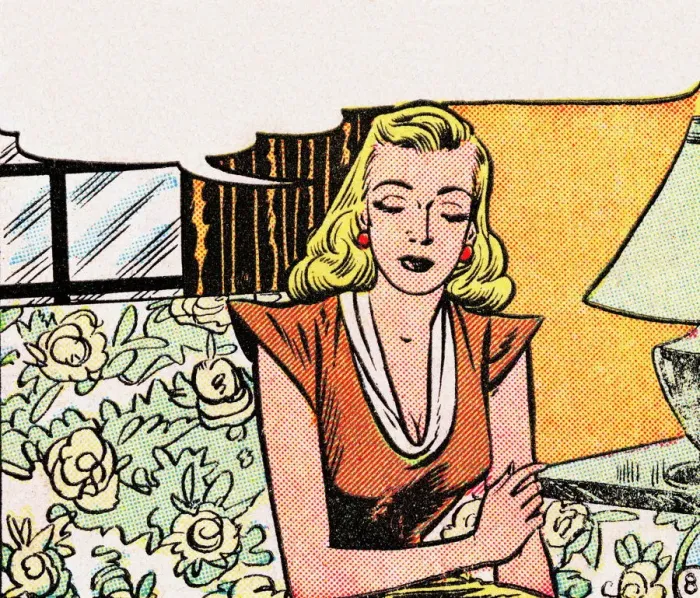 Framed Print : Sad Woman with Thought Bubble Framed Print : Sad Woman with Thought Bubble
