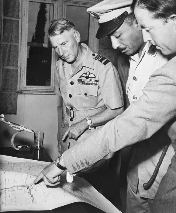 Framed Print : Sadat Scanning Map, Listening To Colonel Framed Print : Sadat Scanning Map, Listening To Colonel