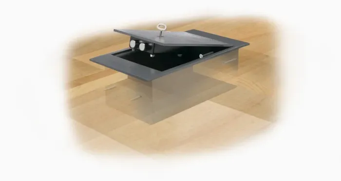 Framed Print : Safe embedded in floor