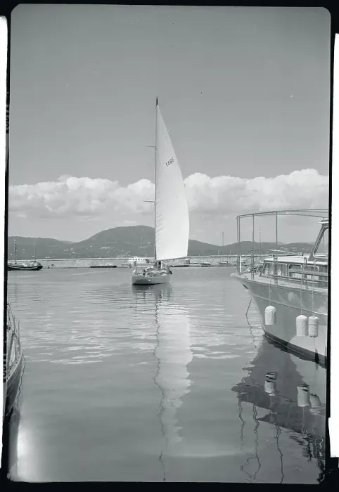 Framed Print : Sailboat in Harbor Framed Print : Sailboat in Harbor