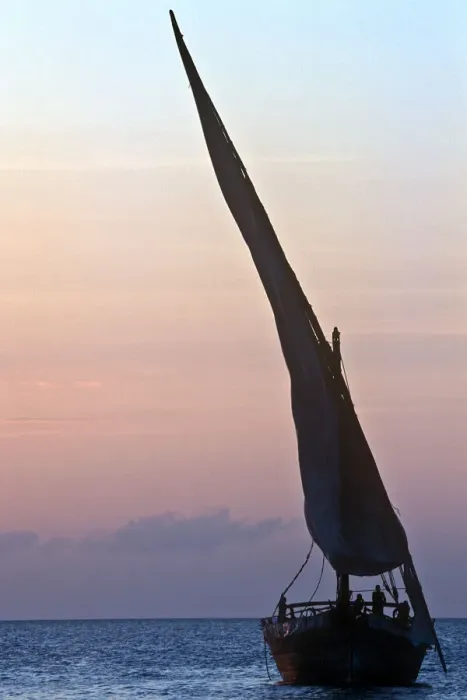 Framed Print : Sailing Dhow at Sunset