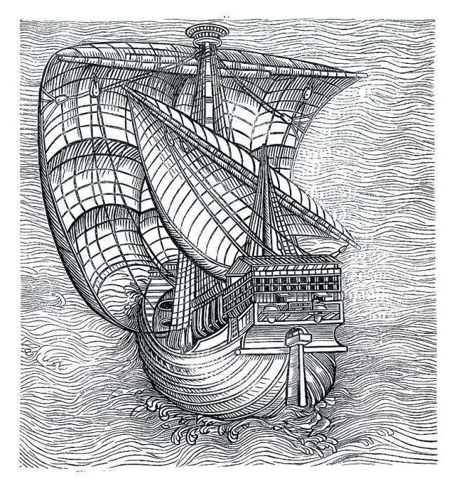 Framed Print : Sailing ship 15th century woodcut Framed Print : Sailing ship 15th century woodcut