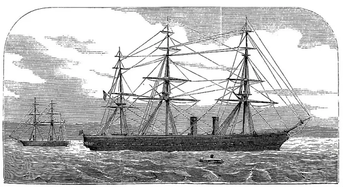 Framed Print : Sailing ship The Warrior, iron-clad Framed Print : Sailing ship The Warrior, iron-clad