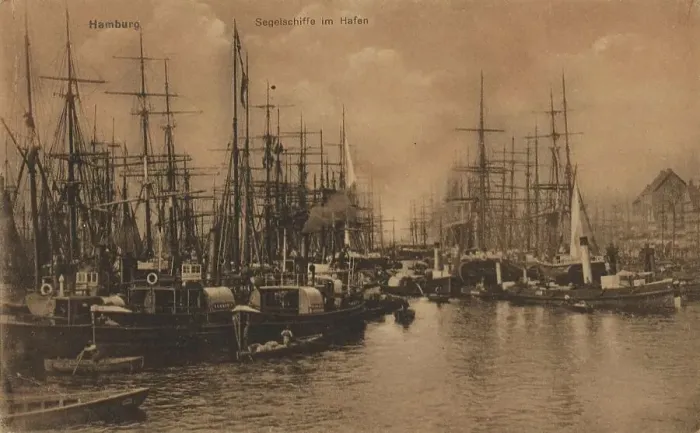 Framed Print : Sailing ships in the harbour, Hamburg, Germany, postcard with text, view around ca 1910, historical, digital reproduction of a historical postcard, public domain, from that time, exact date unknown Framed Print : Sailing ships in the harbour, Hamburg, Germany, postcard with text, view around ca 1910, historical, digital reproduction of a historical postcard, public domain, from that time, exact date unknown