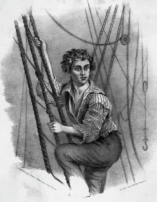 Framed Print : Sailor Climbing Ship's Rigging Framed Print : Sailor Climbing Ship's Rigging