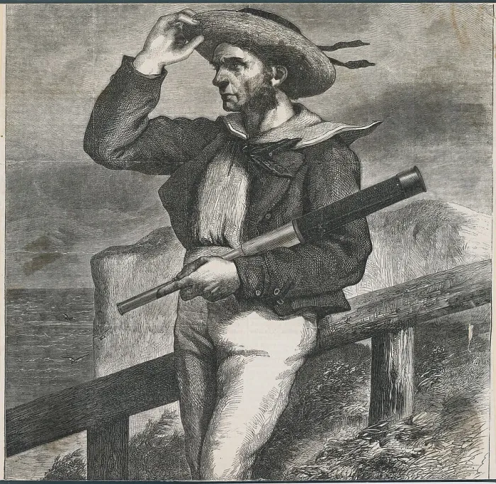 Framed Print : Sailor Looking at the Sea Framed Print : Sailor Looking at the Sea
