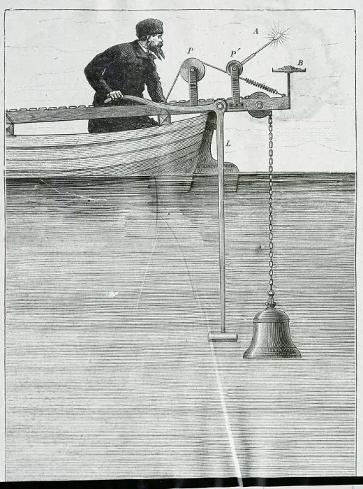 Framed Print : Sailor Lowering Sonic Device