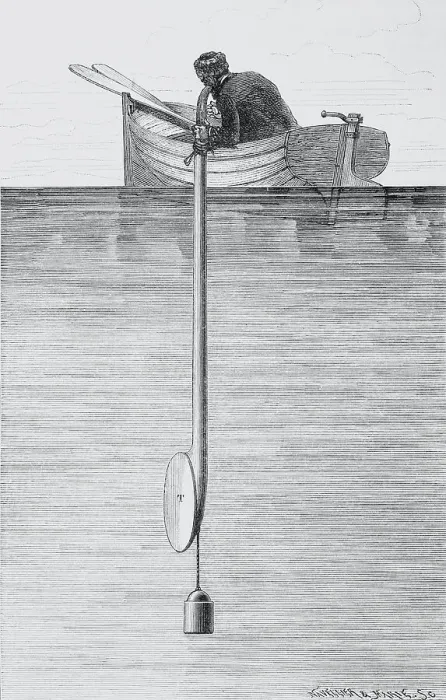Framed Print : Sailor Measuring Depth of Ocean Framed Print : Sailor Measuring Depth of Ocean