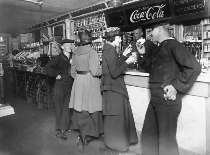 Framed Print : Two Sailors Drinking Coca Cola W / Dates Framed Print : Two Sailors Drinking Coca Cola W / Dates