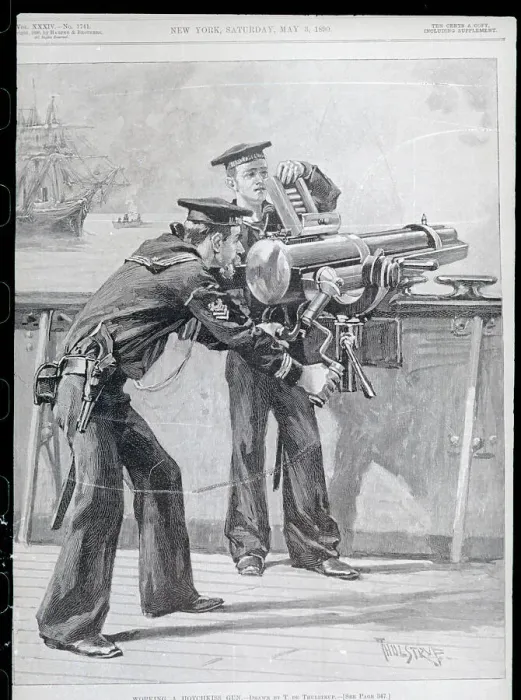 Framed Print : Sailors Firing Hotchkiss Gun Framed Print : Sailors Firing Hotchkiss Gun
