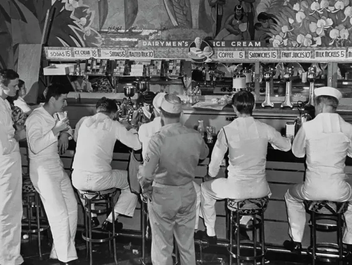 Framed Print : Sailors At The Royal Hawaiian Hotel Framed Print : Sailors At The Royal Hawaiian Hotel