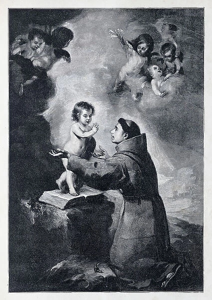 Saint Anthony of Padua with the Infant Jesus illustration 1899