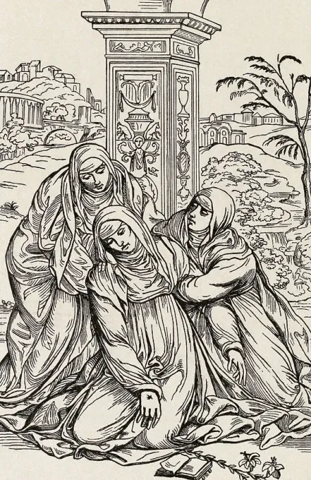 Framed Print : Saint Catherine Being Helped by Nuns Framed Print : Saint Catherine Being Helped by Nuns