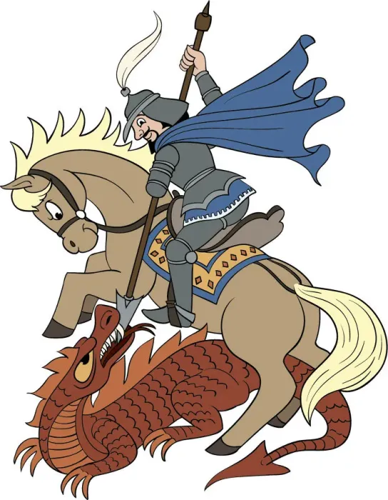 Framed Print : Saint George Cartoon Framed Print : Saint George Cartoon