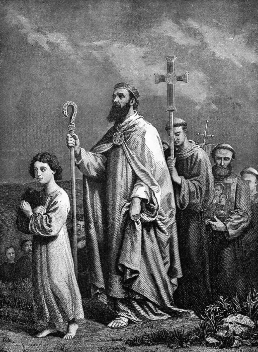 Framed Print : Saint Patrick Journeying to Tara Framed Print : Saint Patrick Journeying to Tara