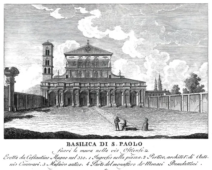 Framed Print : Saint Paul Outside the Walls, San Paolo fuori le mura, ecclesia Sancti Pauli extra muros, one of the papal basilicas of Rome, Italy, digitally restored reproduction from Vedute principali e piu interessanti di Roma by Giovanni Battista, 1799 Framed Print : Saint Paul Outside the Walls, San Paolo fuori le mura, ecclesia Sancti Pauli extra muros, one of the papal basilicas of Rome, Italy, digitally restored reproduction from Vedute principali e piu interessanti di Roma by Giovanni Battista, 1799