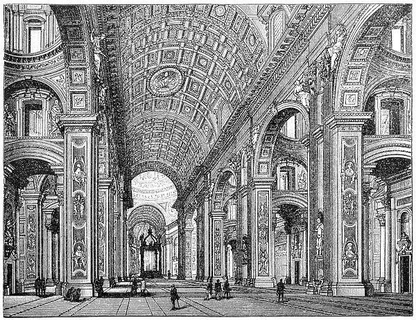 Saint Peters Basilica interior, Rome, Italy