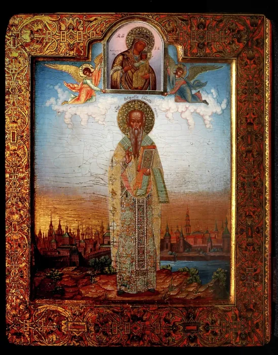 Framed Print : Saint Porphyrius of Gaza, End of 19th cen.. Artist: Chirikov, Osip Semionovich (?-1903) Framed Print : Saint Porphyrius of Gaza, End of 19th cen.. Artist: Chirikov, Osip Semionovich (?-1903)