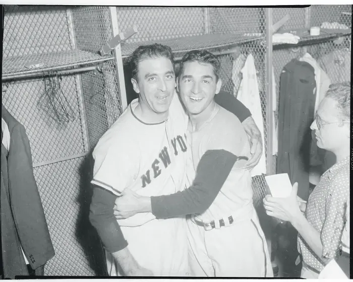 Framed Print : Sal Maglie Hugging Johnny Antonelli Framed Print : Sal Maglie Hugging Johnny Antonelli