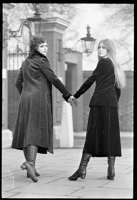 Framed Print : Sally Bryant and Hillary Payne Modeling Long Hem Skirts Framed Print : Sally Bryant and Hillary Payne Modeling Long Hem Skirts